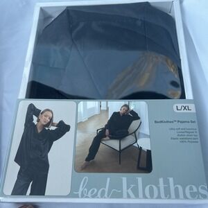 Satin Ultra Soft Pajama Set Women's L/XL Black BedKlothes